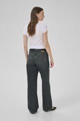 Louis high wide jeans dark blue dirty wash