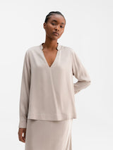 Alice silk blouse greige