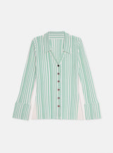 Giulia Green Striped Knitted Top