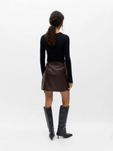 Olive short wrap skirt