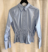 Poppy pleat waist shirt pale blue