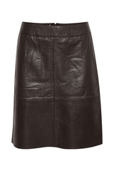 Berta leather skirt coffe bean