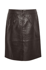 Berta leather skirt coffe bean