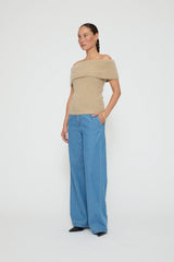 Isabelle off shoulder beige melange