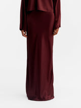 Hana long logo skirt burgundy