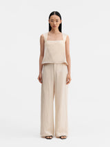 Della Satin Linen Top