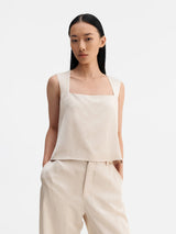 Della Satin Linen Top