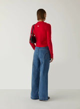 Fia red buttoned cardigan