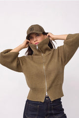 Row Zip Knit Cardigan
