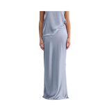 Hana long logo satin skirt