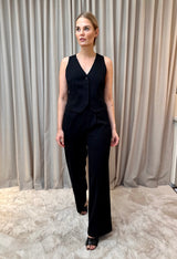 Tailor wide pant svarta