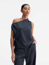 Lacy satin tank