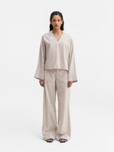 Nina linen blouse creme