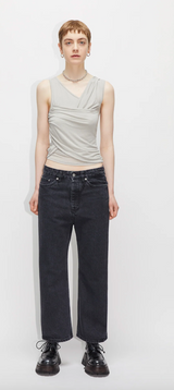 Drop jeans Washed black