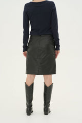 Berta leather skirt black
