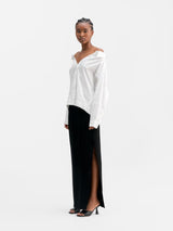 Hana long pencil skirt black