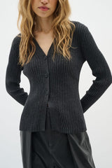 Gia cardigan dark grey melange