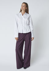 Poppy pleat waist shirt pale blue