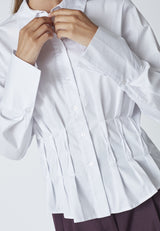 Poppy pleat waist shirt pale blue