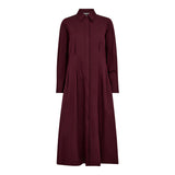 Poppy shirt long dress winered