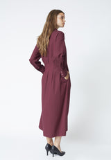 Poppy shirt long dress winered