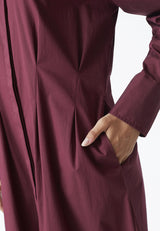 Poppy shirt long dress winered
