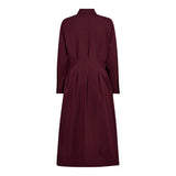 Poppy shirt long dress winered