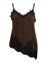 Naline Slip Lace Top - svart